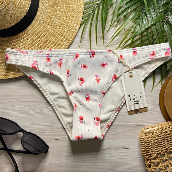 Billabong ❤️ Floral Kiss the Day Ribbed Tropic Cheeky Bikini Bottom - Picture 4 of 16